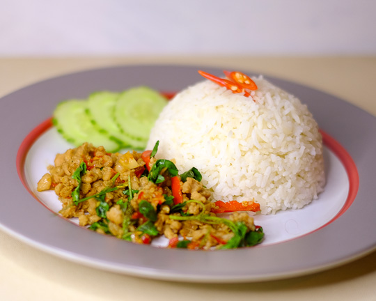 FRIED CHICKEN, PORK, OR SEAFOOD WITH THAI HERBS